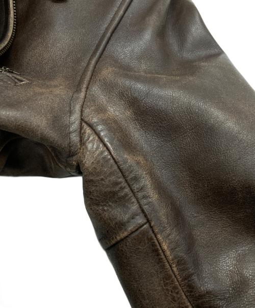 GANGSTERVILLE（ギャングスタービル）GANGSTERVILLE (ギャングスタービル) カウレザージャケット ブラウン サイズ:Lの古着・服飾アイテム