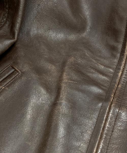 GANGSTERVILLE（ギャングスタービル）GANGSTERVILLE (ギャングスタービル) カウレザージャケット ブラウン サイズ:Lの古着・服飾アイテム