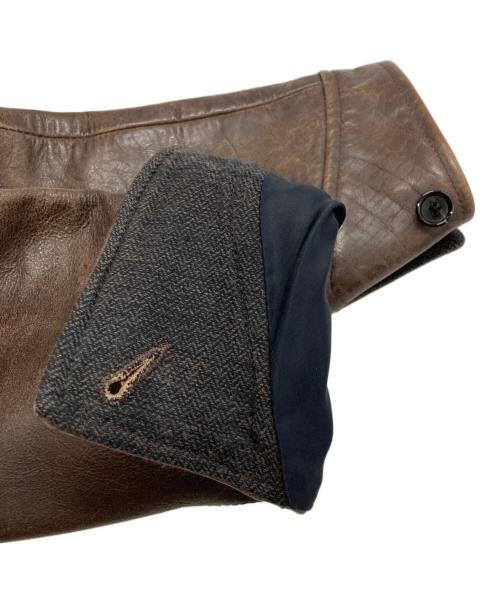 GANGSTERVILLE（ギャングスタービル）GANGSTERVILLE (ギャングスタービル) カウレザージャケット ブラウン サイズ:Lの古着・服飾アイテム