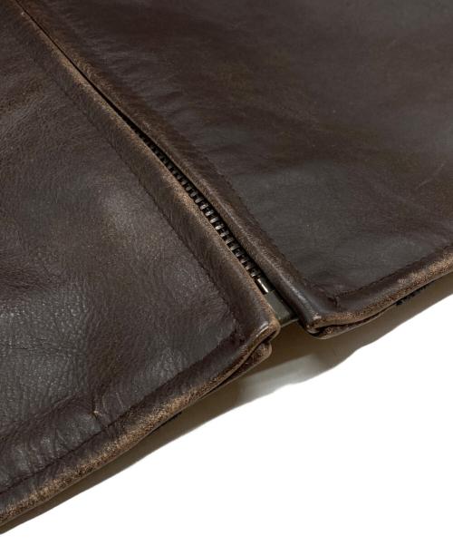 GANGSTERVILLE（ギャングスタービル）GANGSTERVILLE (ギャングスタービル) カウレザージャケット ブラウン サイズ:Lの古着・服飾アイテム