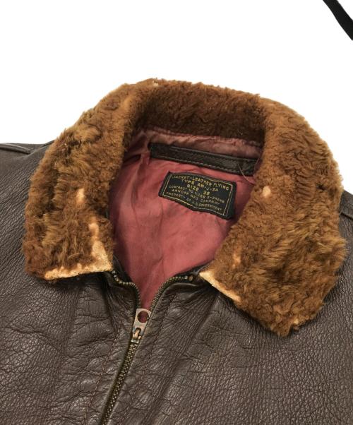 U'S NAVY（アメリカ海軍）U'S NAVY (アメリカ海軍) 40S AN-J-3Aフライトジャケット ブラウン サイズ:38の古着・服飾アイテム