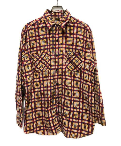 BIG JESS（ビッグジェス）BIG JESS (ビッグジェス) 40Sプリントネルシャツ レッド×イエロー サイズ:不明の古着・服飾アイテム