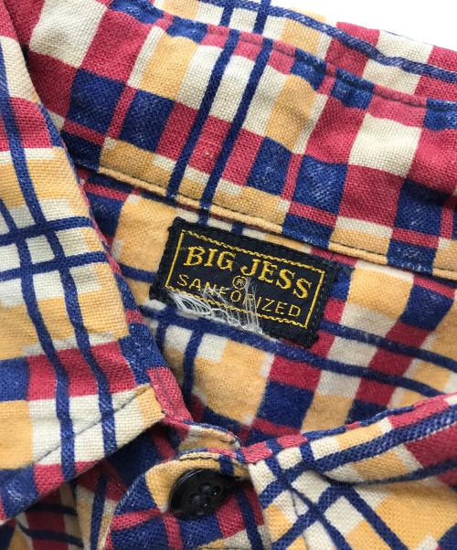 BIG JESS（ビッグジェス）BIG JESS (ビッグジェス) 40Sプリントネルシャツ レッド×イエロー サイズ:不明の古着・服飾アイテム