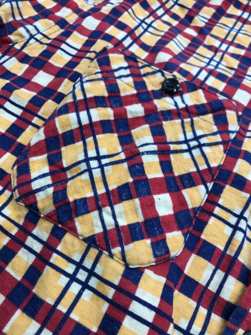 BIG JESS（ビッグジェス）BIG JESS (ビッグジェス) 40Sプリントネルシャツ レッド×イエロー サイズ:不明の古着・服飾アイテム