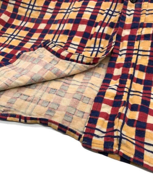 BIG JESS（ビッグジェス）BIG JESS (ビッグジェス) 40Sプリントネルシャツ レッド×イエロー サイズ:不明の古着・服飾アイテム