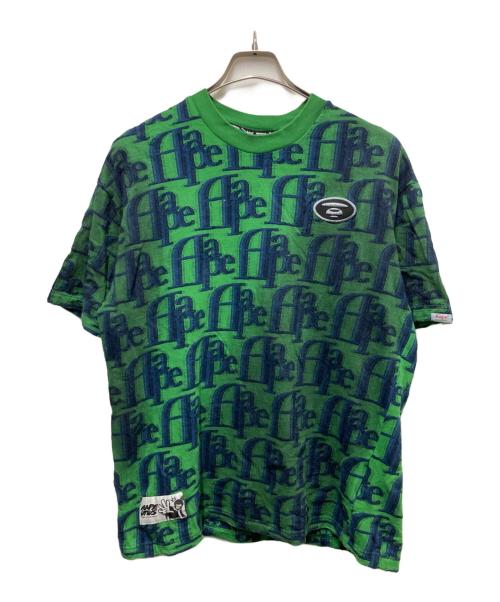 A BATHING APE（アベイシングエイプ）A BATHING APE (アベイシングエイプ) ジャガードTシャツ グリーン サイズ:Sの古着・服飾アイテム