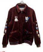 CUNEキューン）の古着「しろくまベロアブルゾン」｜ボルドー