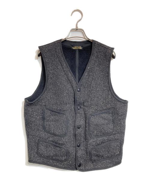 BROWN'S BEACH JACKET（ブラウンズビーチジャケット）BROWN'S BEACH JACKET (ブラウンズビーチジャケット) V NECK VEST ビーチクロスゴマシオべスト/Vネックベスト ブラック サイズ:40の古着・服飾アイテム