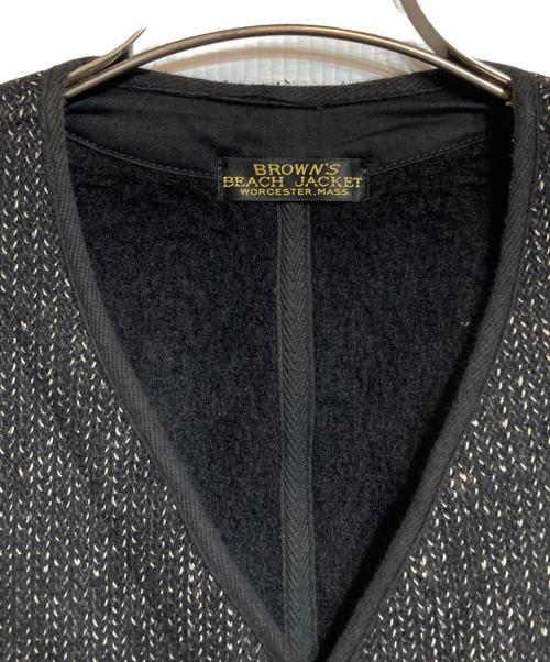 BROWN'S BEACH JACKET（ブラウンズビーチジャケット）BROWN'S BEACH JACKET (ブラウンズビーチジャケット) V NECK VEST ビーチクロスゴマシオべスト/Vネックベスト ブラック サイズ:40の古着・服飾アイテム
