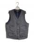 BROWN'S BEACH JACKET（ブラウンズビーチジャケット）の古着「V NECK VEST ビーチクロスゴマシオべスト/Vネックベスト」｜ブラック