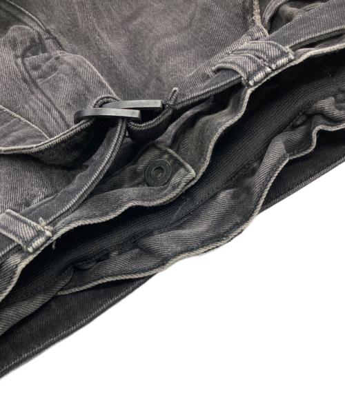 OFFWHITE（オフホワイト）OFFWHITE (オフホワイト) Black Distressed Denim Logo Print Jeans ブラック サイズ:32の古着・服飾アイテム