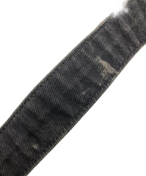 OFFWHITE（オフホワイト）OFFWHITE (オフホワイト) Black Distressed Denim Logo Print Jeans ブラック サイズ:32の古着・服飾アイテム