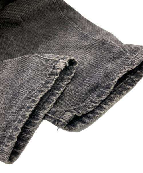 OFFWHITE（オフホワイト）OFFWHITE (オフホワイト) Black Distressed Denim Logo Print Jeans ブラック サイズ:32の古着・服飾アイテム