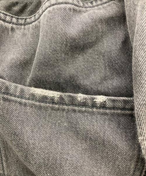 OFFWHITE（オフホワイト）OFFWHITE (オフホワイト) Black Distressed Denim Logo Print Jeans ブラック サイズ:32の古着・服飾アイテム