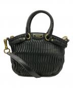 COACHコーチ）の古着「ギャザードショルダーバッグ」｜ブラック