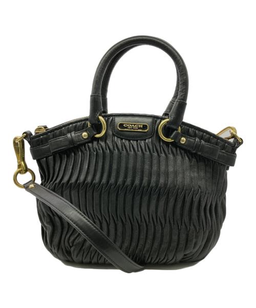 COACH（コーチ）COACH (コーチ) ギャザードショルダーバッグ ブラックの古着・服飾アイテム