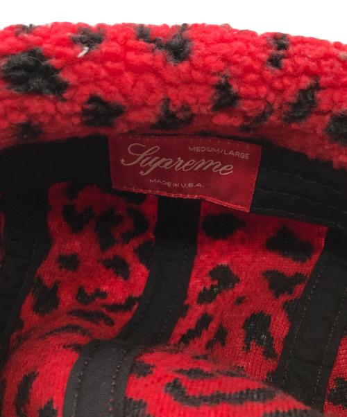 SUPREME（シュプリーム）SUPREME (シュプリーム) leopard polar fleece camp cap レッドの古着・服飾アイテム