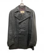 ADASTRAアドアストラ）の古着「レザーダブルコート」｜ブラック