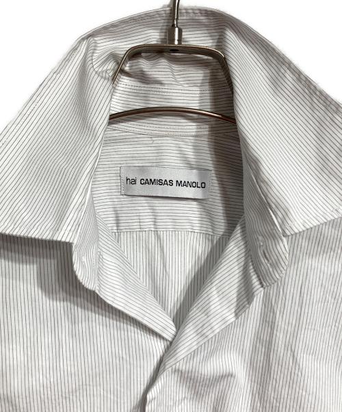 HAI（ハイ）HAI (ハイ) camisas manolo (カミサス マノロ) ストライプシャツ ホワイト サイズ:36の古着・服飾アイテム