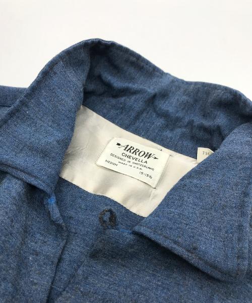 ARROW（アロー）ARROW (アロー) レーヨンシャツ ブルー サイズ:Mの古着・服飾アイテム