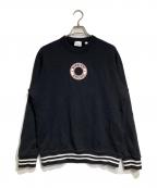 BURBERRYバーバリー）の古着「ロゴ サークルワッペン 刺繍 スウェット」｜ブラック