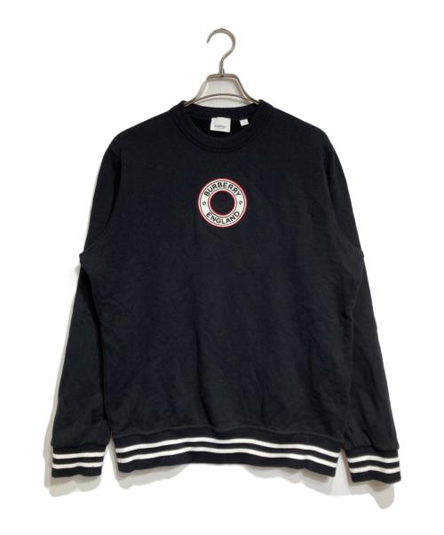 BURBERRY（バーバリー）BURBERRY (バーバリー) ロゴ サークルワッペン 刺繍 スウェット ブラック サイズ:Sの古着・服飾アイテム