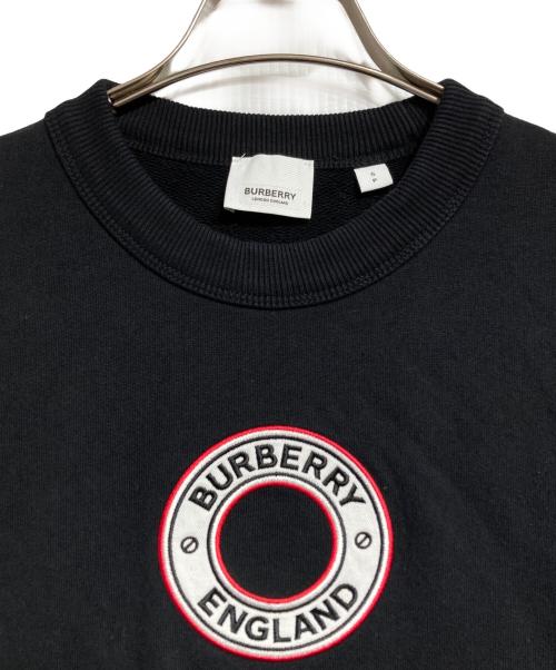 BURBERRY（バーバリー）BURBERRY (バーバリー) ロゴ サークルワッペン 刺繍 スウェット ブラック サイズ:Sの古着・服飾アイテム