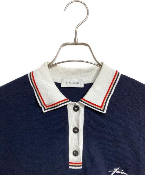 Ferragamo（フェラガモ）Ferragamo (フェラガモ) ポロシャツ ネイビー サイズ:XLの古着・服飾アイテム