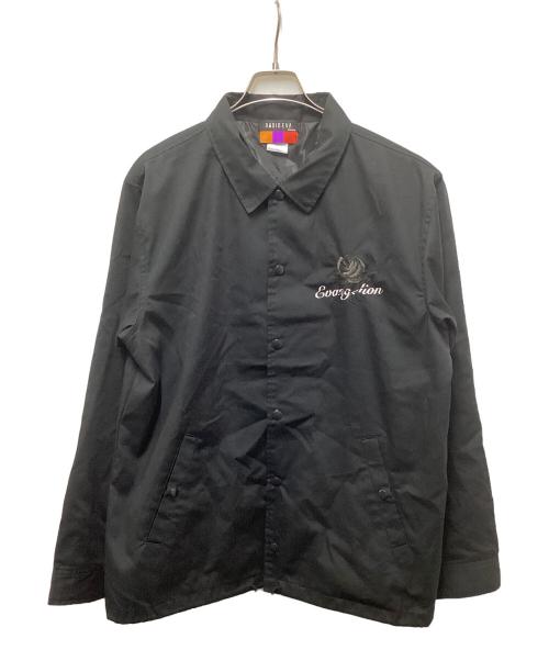 RADIO EVA（ラヂオエヴァ）RADIO EVA (ラヂオエヴァ) Flower Embroidery  COACHJACKET ブラック サイズ:Ｌの古着・服飾アイテム