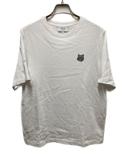 maison kitsune（メゾンキツネ）MAISON KITSUNE (メゾンキツネ) BOLD FOX HEAD PATCH COMFORT TEE SHIRT/ボールド フォックスヘッド パッチ コンフォート Tシャツ ホワイト サイズ:XXSの古着・服飾アイテム