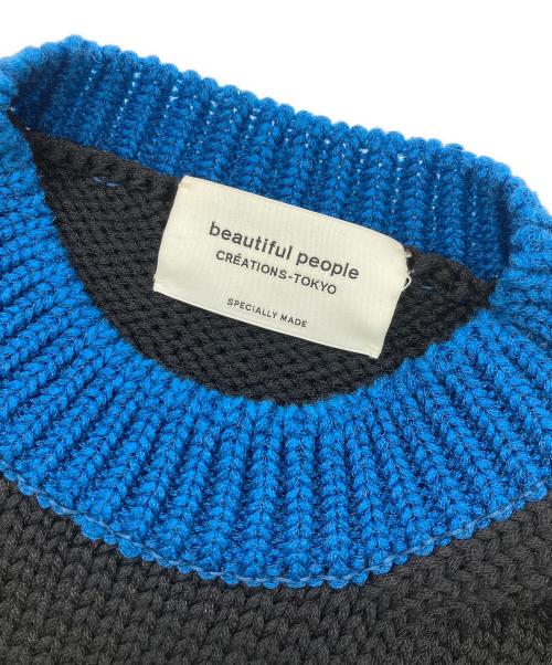 beautiful people（ビューティフルピープル）beautiful people (ビューティフルピープル) モノフィラメントリリヤーンプルオーバーニット ブラック サイズ:38の古着・服飾アイテム