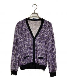 PRADA（プラダ）の古着「小紋柄カーディガン/Small pattern cardigan」｜パープル