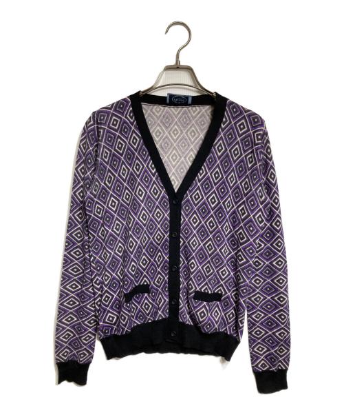 PRADA（プラダ）PRADA (プラダ) 小紋柄カーディガン/Small pattern cardigan パープル サイズ:40の古着・服飾アイテム