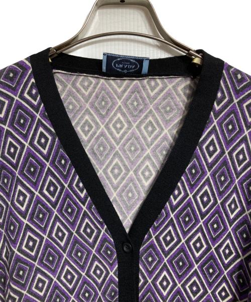 PRADA（プラダ）PRADA (プラダ) 小紋柄カーディガン/Small pattern cardigan パープル サイズ:40の古着・服飾アイテム
