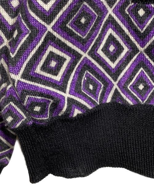 PRADA（プラダ）PRADA (プラダ) 小紋柄カーディガン/Small pattern cardigan パープル サイズ:40の古着・服飾アイテム