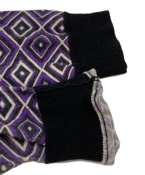 PRADA（プラダ）PRADA (プラダ) 小紋柄カーディガン/Small pattern cardigan パープル サイズ:40の古着・服飾アイテム