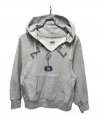 Championチャンピオン）の古着「80s3段プリントプルオーバーパーカー」｜グレー