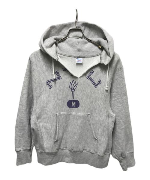 Champion（チャンピオン）Champion (チャンピオン) 80s3段プリントプルオーバーパーカー グレー サイズ:Ｍの古着・服飾アイテム