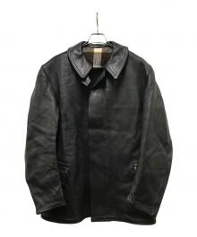 Cyrano VETEMENT CUIR（Cyrano VETEMENT CUIR）の古着「レザーカーコート」｜ブラック