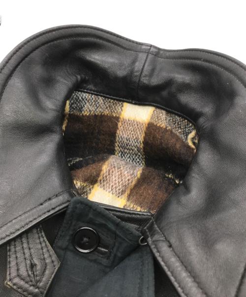 Cyrano VETEMENT CUIR（Cyrano VETEMENT CUIR）Cyrano VETEMENT CUIR (Cyrano VETEMENT CUIR) レザーカーコート ブラック サイズ:-の古着・服飾アイテム