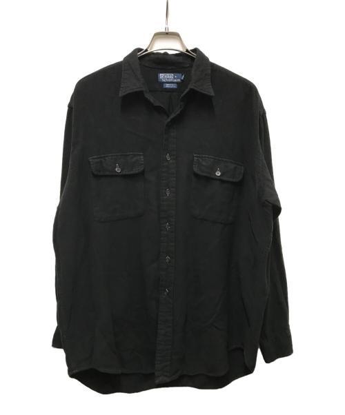 POLO RALPH LAUREN（ポロ・ラルフローレン）POLO RALPH LAUREN (ポロ・ラルフローレン) 90s WHIFIELD HBTコットンシャツ ブラック サイズ:Ｌの古着・服飾アイテム