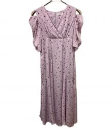 HER LIP TO（ハーリップトゥ）の古着「Marguerite Open Shoulder Dress」｜パープル