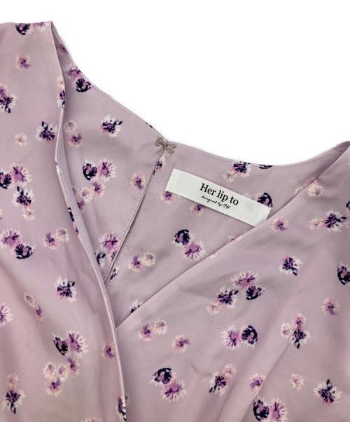 HER LIP TO（ハーリップトゥ）Her lip to (ハーリップトゥ) Marguerite Open Shoulder Dress パープル サイズ:Mの古着・服飾アイテム