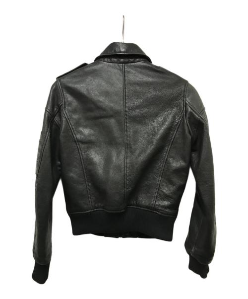 DIESEL（ディーゼル）DIESEL (ディーゼル) カウレザーシングルライダースジャケット ブラック サイズ:Ｓの古着・服飾アイテム