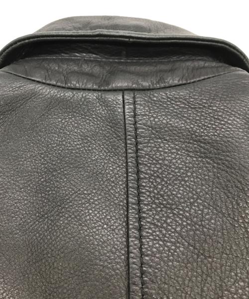 DIESEL（ディーゼル）DIESEL (ディーゼル) カウレザーシングルライダースジャケット ブラック サイズ:Ｓの古着・服飾アイテム