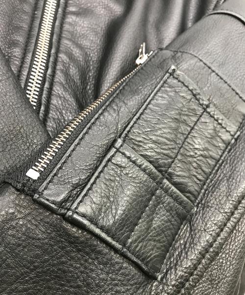 DIESEL（ディーゼル）DIESEL (ディーゼル) カウレザーシングルライダースジャケット ブラック サイズ:Ｓの古着・服飾アイテム