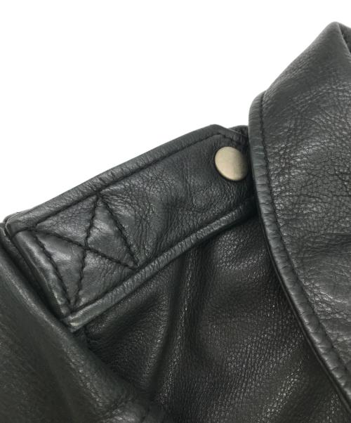 DIESEL（ディーゼル）DIESEL (ディーゼル) カウレザーシングルライダースジャケット ブラック サイズ:Ｓの古着・服飾アイテム