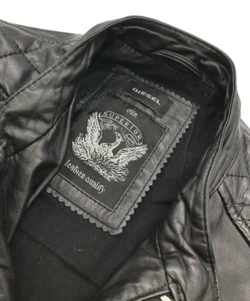 DIESEL（ディーゼル）DIESEL (ディーゼル) シングルレザージャケット ブラック サイズ:Ｓの古着・服飾アイテム