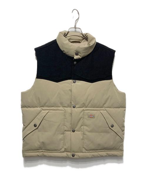 Dickies（ディッキーズ）Dickies (ディッキーズ) PATCH PUFFER VEST/パッチパフィーベスト ブラック×ベージュ サイズ:Ｍの古着・服飾アイテム