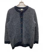 L.L.Beanエルエルビーン）の古着「バーズアイニットカーディガン」｜ネイビー×ホワイト